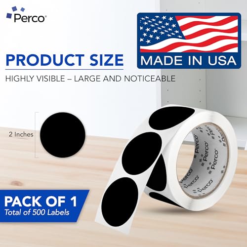 Black Round Circle Dot Sticker 2 (Black / 2 Inch)