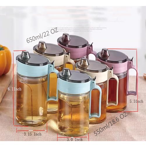Olive Oil Vinegar Syrups Bottle Dispenser Cruet (Beige-550ml)