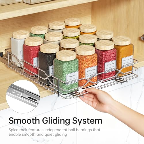 Pull Out Spice Rack (8.5”W x 10.5”D x 2.3”H)