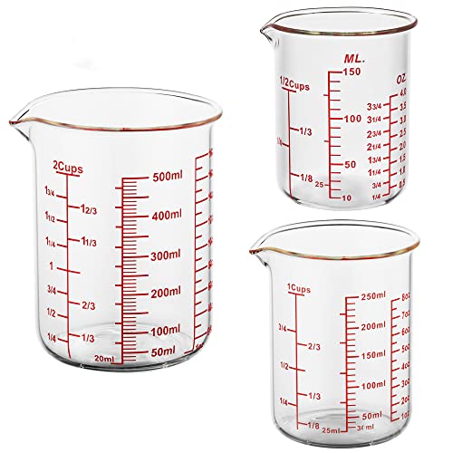 3 Piece Glass Measuring Cup Set