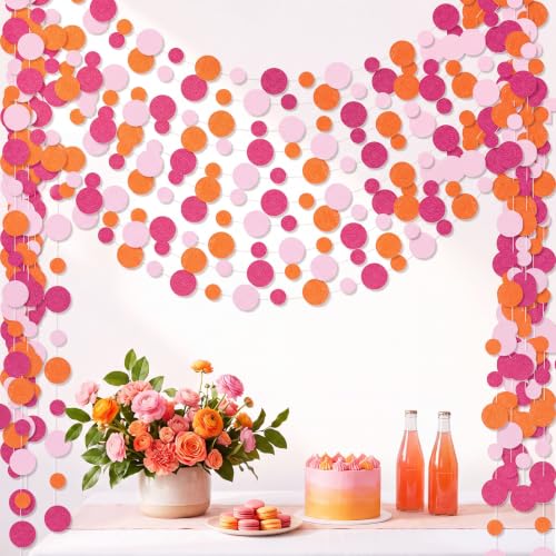10 Pieces Dot Garland Banner Hanging (Pink and Orange)