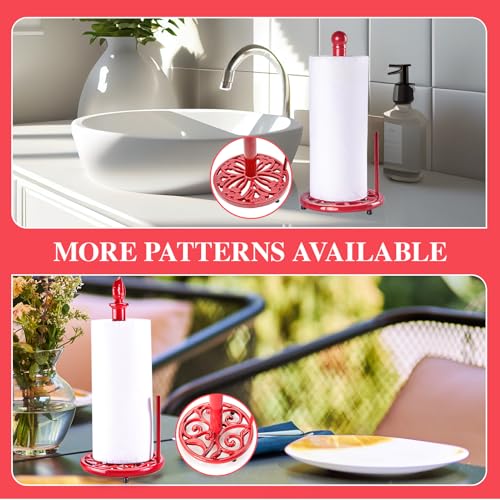 Cast Iron Paper Towel Holder (Red Mistletoe Base)