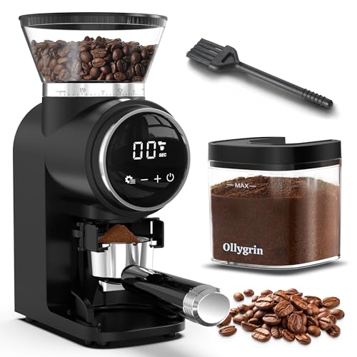 Conical Burr Coffee Grinder Electric (Black)