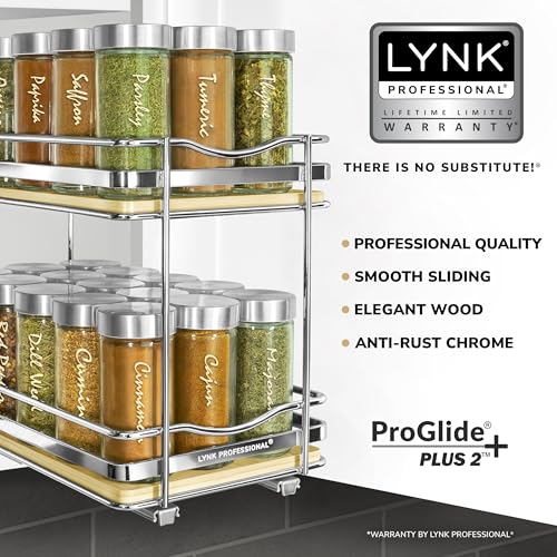 lite™ Pull Out Spice Organization for Cabinets (Wood / 6-1/4" - 2 Tier)