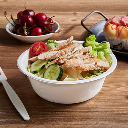 180 Pack 16 OZ Compostable Paper Bowls (16 OZ White)
