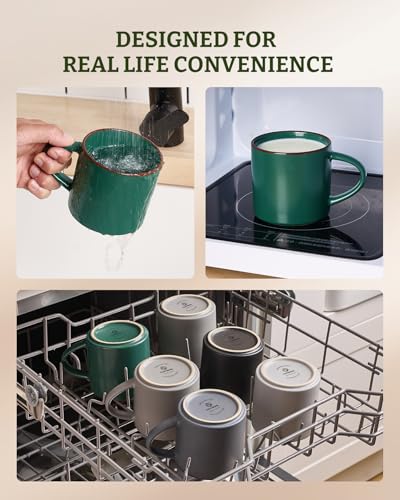Coffee Mugs Set of 8 (Dark Green / 8pcs)