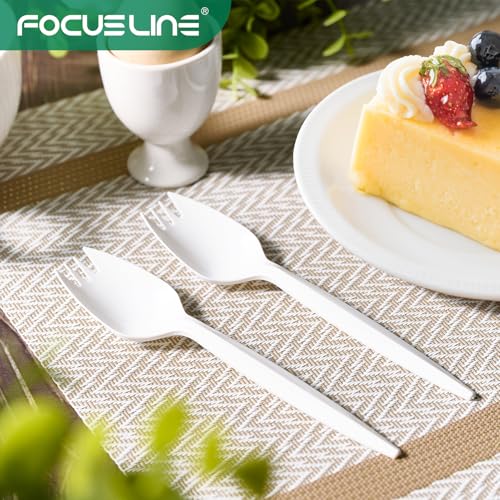 2000 Count White Plastic Sporks (2000 Sporks)