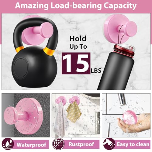 Suction Cup Hooks for Shower (Pink)