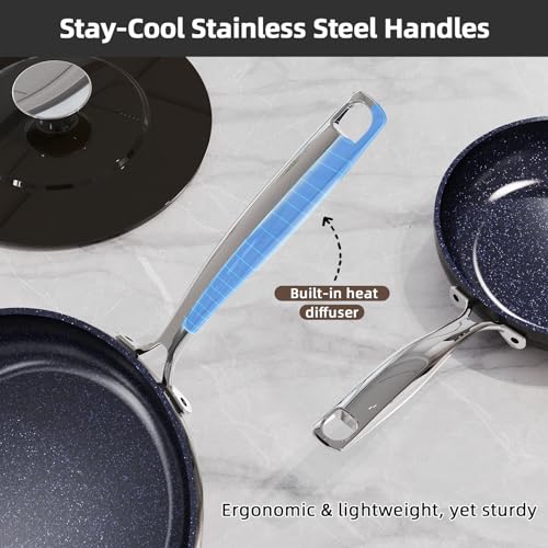 Lux 13pc Forged Lightweight Nonstick Ceramic Cookware Set (Black Coffee)