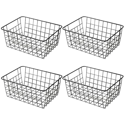 11" Upright Freezer Storage Baskets (Black / 11"-4Pack)
