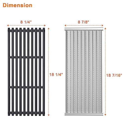 Cooking Grid Grates and Emitter Plates Replacement Parts for Charbroil TRU (18-7/16'' x 8-7/8" Emitter plate-3)