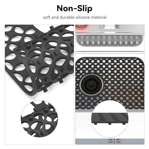 TOOVEM Kitchen Sink Mats (13.58 x11.6 Side Drain)