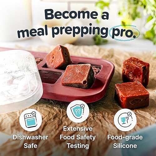 2 Tbsp Silicone Freezer Mold with Lid (1-Pack / Cranberry)
