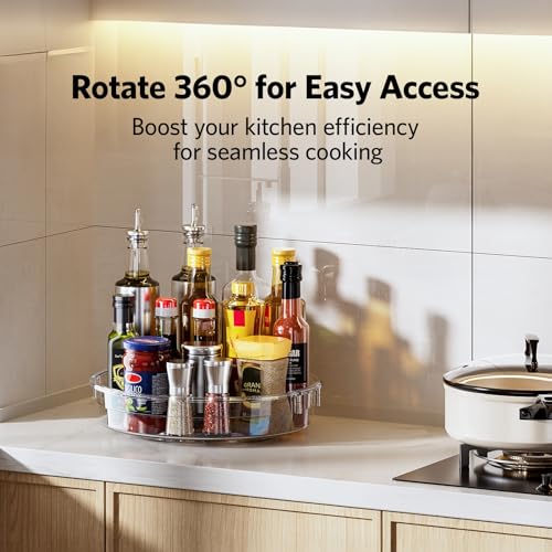 4 Pack Lazy Susan Organizer (Clear 12in+10.6in / 4 Pack)