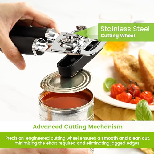 Stainless Steel Manual Can Opener with Soft Grip Handles