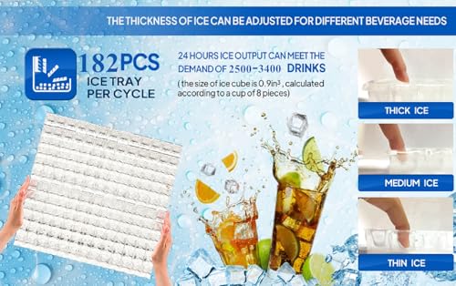 550LBS 24H Commercial Ice Maker Machine with 300LBS Storage Bin (550lbs/Day with 300lbs Bin)