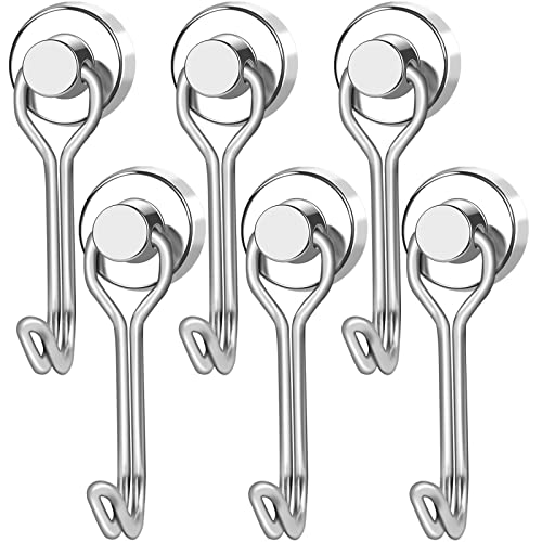 Magnetic Hooks Magnet Hook for Cruise Cabins Fridge 30LBS 6Pack (Silver / 0.63in)