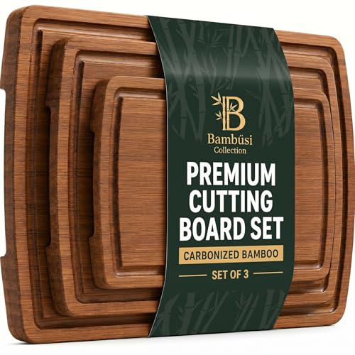 Bamboo Cutting Boards for Kitchen (3-Piece (Brown))