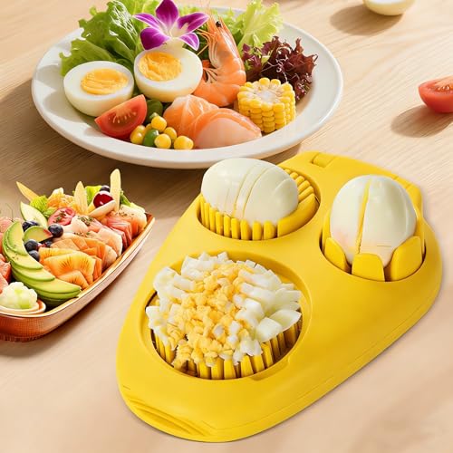 3‑in‑1 Hard Boiled Egg Slicer Cutter Dicer Chopper