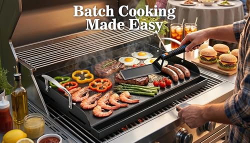 17" x 13" Cast Iron Grill Griddle Kit (17.1" x 13.1" x 2.5")