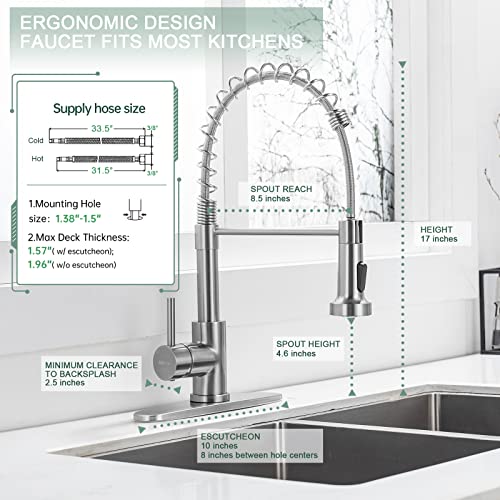 Laundry & Utility Sink Faucet with Pull (Brushed Nickel)