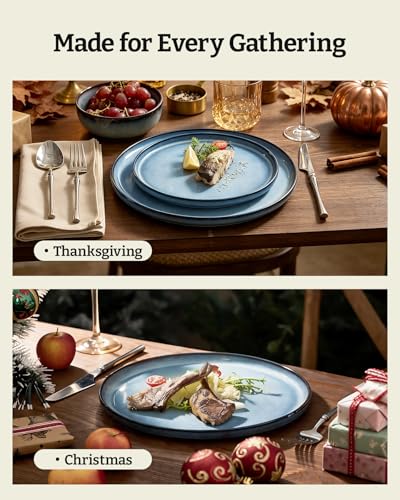 Milkyway 24 Piece Stoneware Dinnerware Set (Dusty Blue / Service for 8 (Standard Dinner Set))
