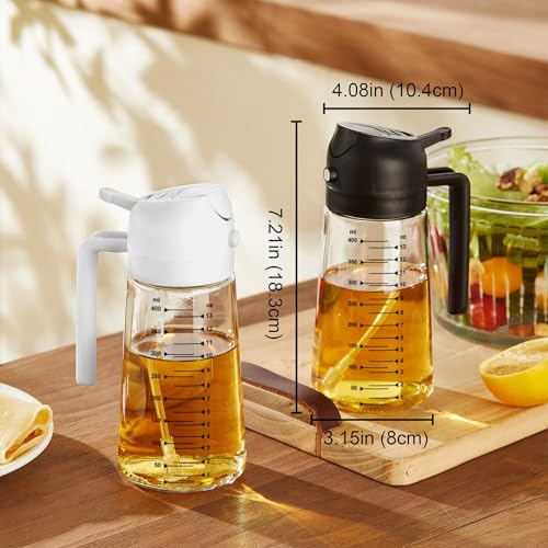 16oz 470ml Glass Olive Oil Sprayer for Cooking (Peach)