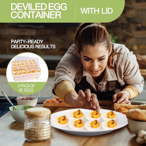 90 Deviled Egg Containers with Lid (Transparent)