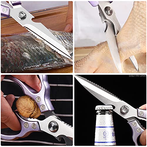 Heavy Duty Sharp Kitchen Scissors (Purple)