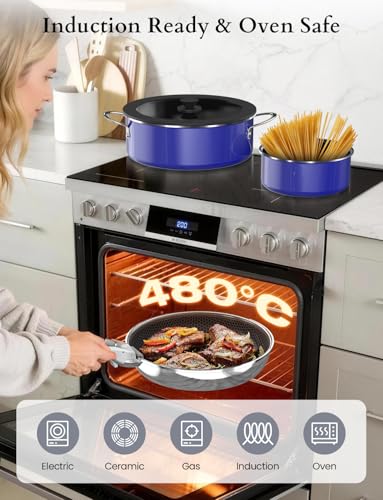 Ceramic Pots and Pans Set Non Stick (Deep Sapphire)