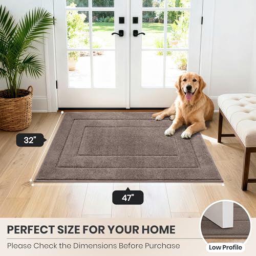 Dirt Trapping Door Mat Indoor Entrance (Grayish Brown / 32" X 47" (Rectangular))