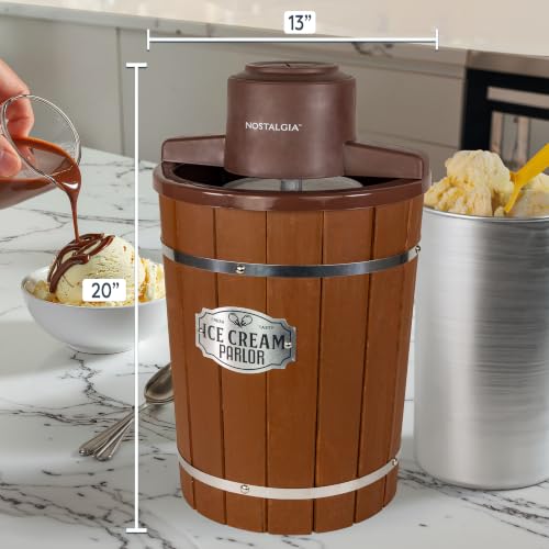 Electric Ice Cream Maker With 6 Qt Capacity (6 Qt / Dark Wood)
