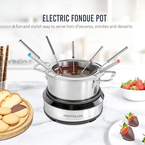 8 Cup Electric Fondue Pot Set for Cheese & Chocolate (8 Count)
