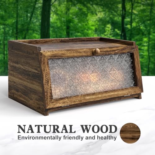 Bread Box for Kitchen Countertop (Carbonized Crabapple / 1‑tier)