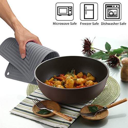 Large Silicone Trivet Mats for Hot Dishes (Dark Gray)