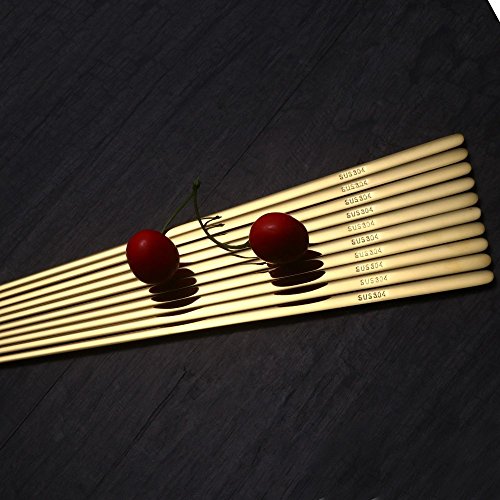 5 Pairs Gold Flat Chopsticks (gold-flat chopstick)