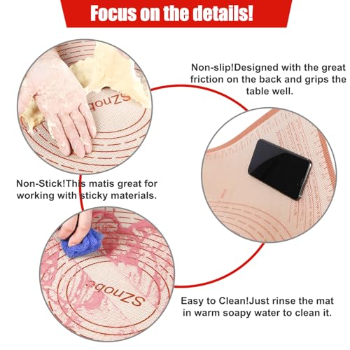 Silicone Pastry Mat 34X26 inch Baking Mat for Rolling Dough