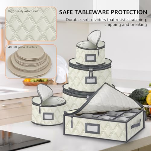 5 Pack China Storage Containers Set (Beige / 5 Pack China Storage Containers Set)