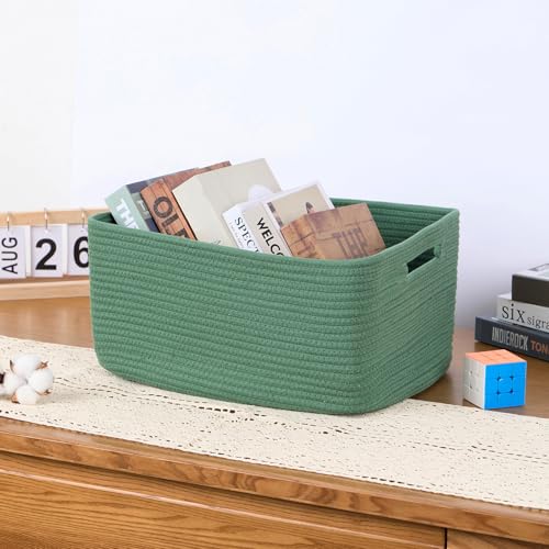 Large Storage Baskets for Organizing (4pcs-L17×W13×H7.5" / Green)