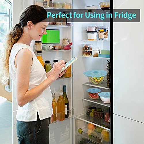 Silicone Lids for Food Storage (Clear Turqouise)