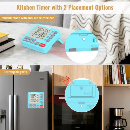 Digital Dual Kitchen Timer (Blue)
