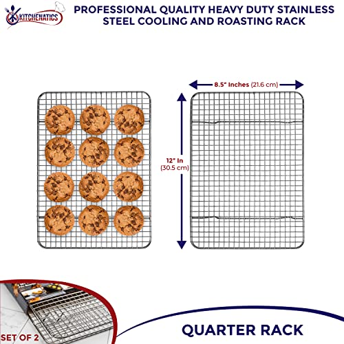Quarter Sheet Cooling Rack Stainless Steel Oven Safe Set 2 (2 Count)