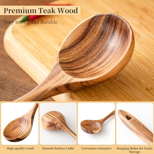 Wooden Soup Ladles (1 PC Teak Ladle)