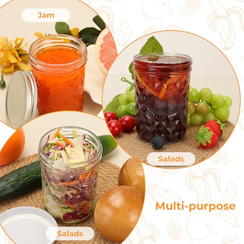 12 Pack16oz Wide Mouth Glass Mason Jars