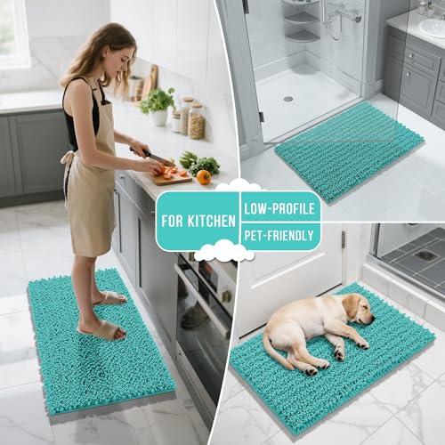 Long Bathroom Rugs Non Slip Washable 44x24 Inch