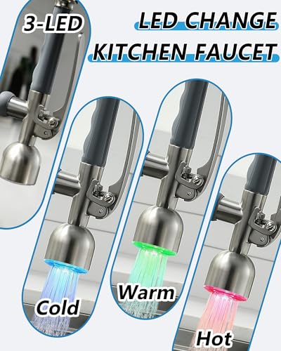 Commercial Pull Down Sprayer Brushed Nickel Kitchen Faucet (Brushed Nickel)