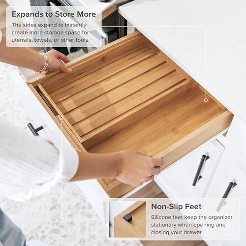 Expandable Spice Drawer Organizer (Natural Bamboo)