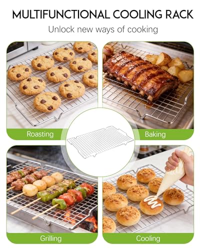 304 Stainless Steel Cooling Rack with Handles (2 Packs / Silver)