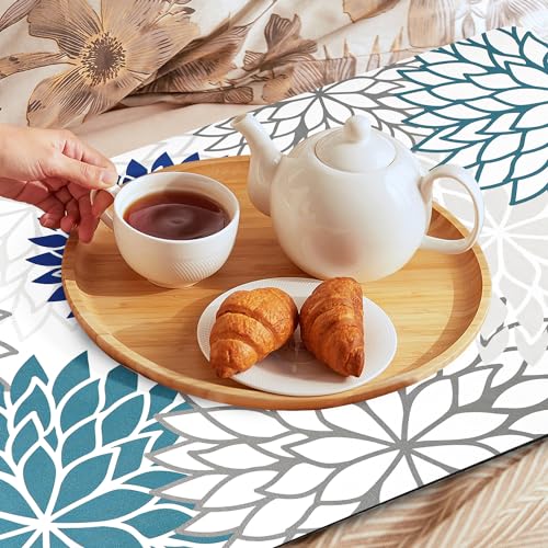 2Pcs Dish Drying Mat & Sink Splash Guard (Blue / 17" X 32" + 24" X 5.5")