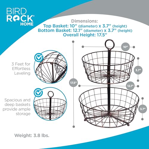 2 Tier Wire Fruit Basket (2 Basket)
